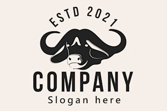do a gorgeous bull logo in illustrator design