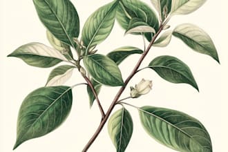 draw vector botanical illustrations of plants and flowers