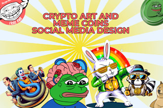 draw custom meme coin art for your website and social media