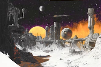 create sci fi illustration for you