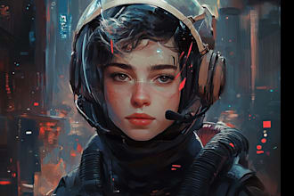 design stunning sci fi portrait art