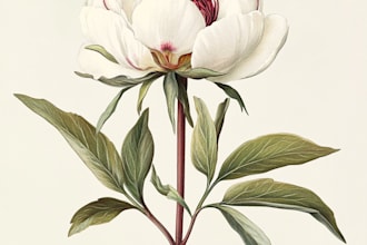 do line art illustrations, botanical flowers, plants