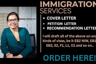 draft immigration cover letter, petition letter for eb2 nw,eb1,eb2,e2,o1,f1 visa