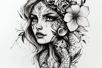 do your minimalist tattoo design in my art style