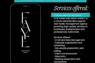be your reliable virtual assistant for admin support and management