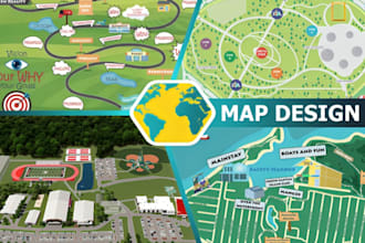 create and illustrate a vector 2d or 3d isometric map for your vector travel map