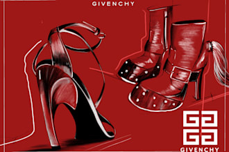 draw a fashion or editorial illustration, sketch, commercial