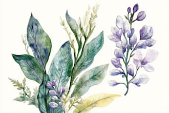 draw botanical illustration of flower illustration