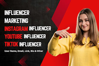 find instagram tiktok and youtube influencer list