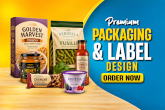 do product label packaging design, box, bottle, and pouch design