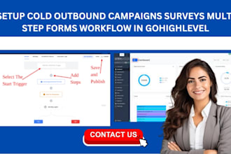 setup cold outbound campaigns surveys multi step forms workflow in gohighlevel
