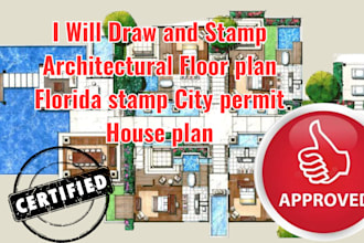 draw and stamp architectural floor plan florida stamp city permit house plan