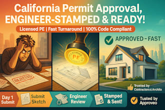ensure fast california city permit with pe stamped architectural drawings
