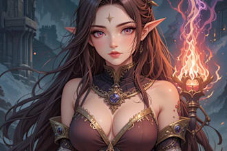 create a dnd and d and d character art illustration for you