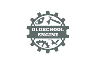 design premium old school engine logo