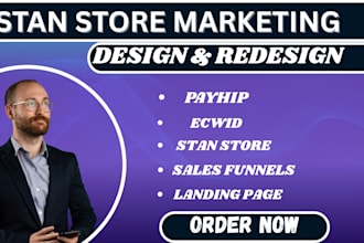 design payhip website stan store gumroad pensight ecwid beacons ai marketing