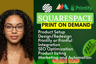 setup redesign squarespace website squarespace printify  printful square up seo