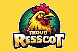 design outstanding rooster mascot logo with express delivery