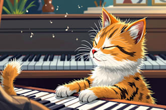 draw vector illustration dog cat animal pet cartoon portrait