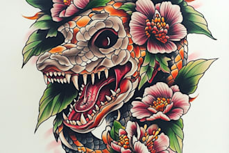 do awesome old school tattoo style designs