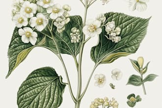 draw watercolor botanical illustrations of flowers and plants