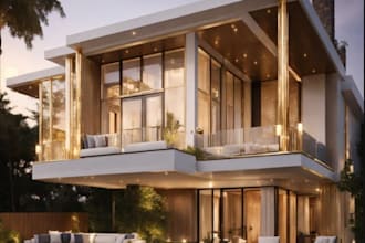 photorealistic villa,outdoor design,3d facade,cgi terrace,pool patio,walkthrough