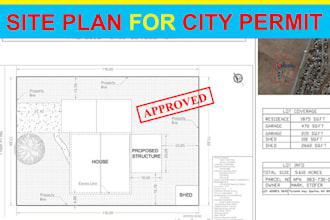 sketch autocad city permit for houses buildings events site plan drainage plan
