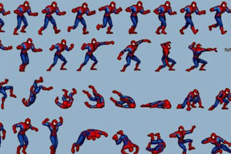 create pixel art animations and characters, sprite sheet, game art, assets, nft