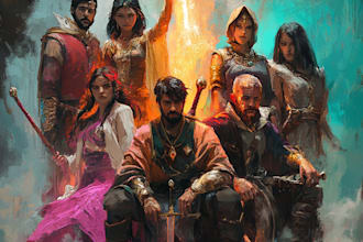 make dnd party fantasy dnd art and sci fi game art