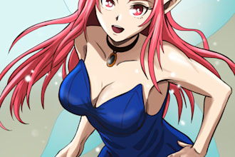 draw your character in a fantasy manhwa style