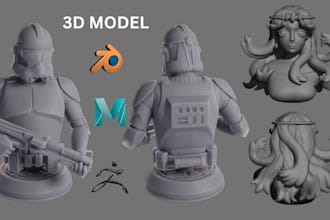 3d character modeling head model face sculpt bust model full body model 3d print