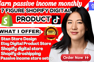 setup 7 figure shopify digital product store stan store digital store etsy store