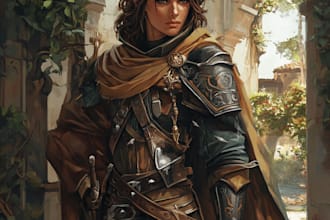 do a fantasy dnd character art and dnd character