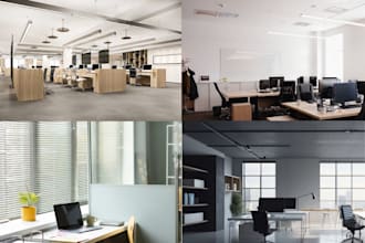 design office mockup and cutsom zoom virtual background