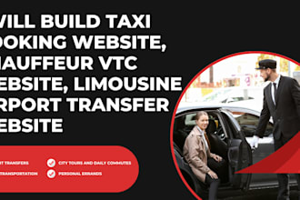 taxi booking website, chauffeur vtc website, limousine airport transfer website