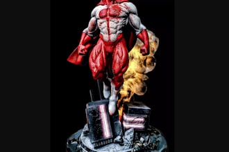 3d model superhero action figure, articulated starwars dc comics manga character