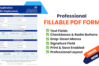 create a custom interactive PDF form with clickable fields