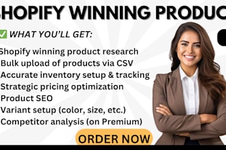 find shopify winning product with bulk upload inventory pricing optimization