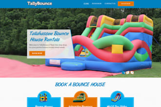 build bounce house website, inflatable rental, party rental website with booking