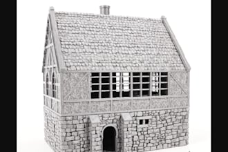 design 3d medieval terrain, dnd tabletop scenery games miniature 3d printing stl