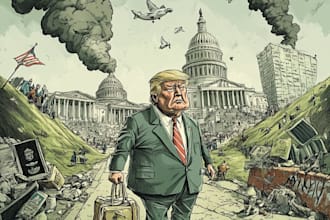 create a political cartoon art
