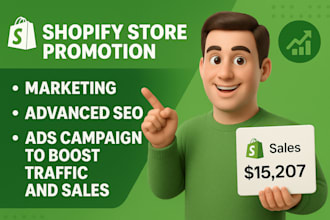 rank and boost your shopify store with advanced SEO, promotion and targeted ads