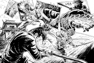 create comic book illustration, comic character, comic storyboard, comic strip