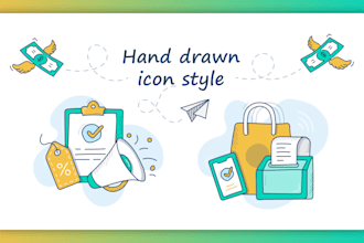 create custom hand drawn icons and illustrations