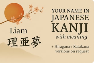 translate your english name into beautiful japanese kanji with meaning