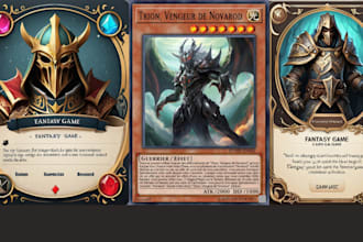 custom card game templates for trading playing cards game card illustration