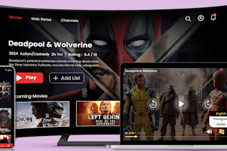 develop live streaming app, ott platform, live tv channel app for android , ios
