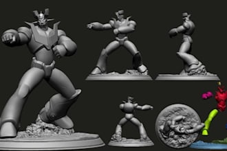 create 3d articulated figure model, 3d miniature model action figure model