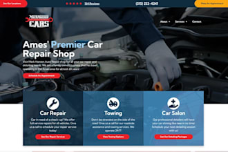 design auto repair website, auto parts, mechanic website, car repair website