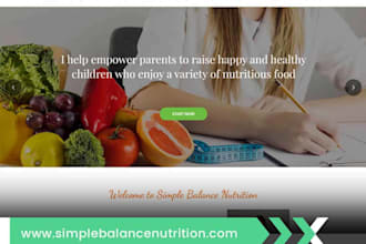 design nutrition website, nutritionist dietician website, food and nutrition
